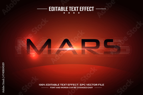 Mars 3D editable text effect template