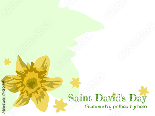 Saint David's Day illustration poster, suitable for banner, background, card, etc.