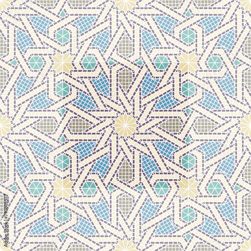 Seamless Oriental Mosaic Pattern