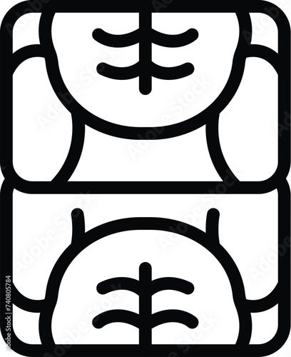 Vine wrapped delicacy icon outline vector. Grape leaves dish. Dolmades traditional food