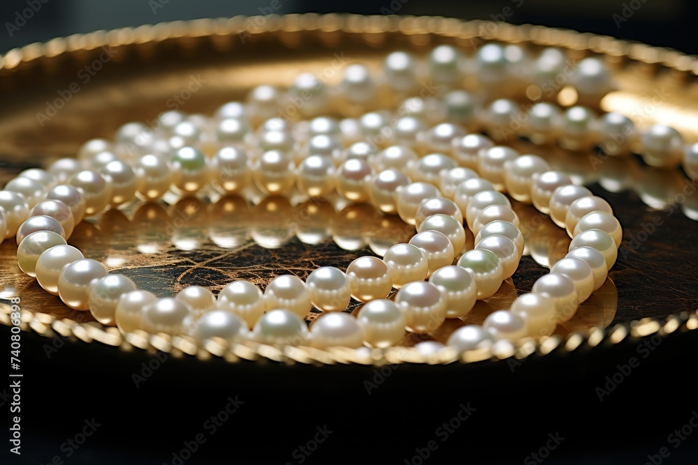 String of Pearls on a Golden Tray String of Pearls on a Golden Tray