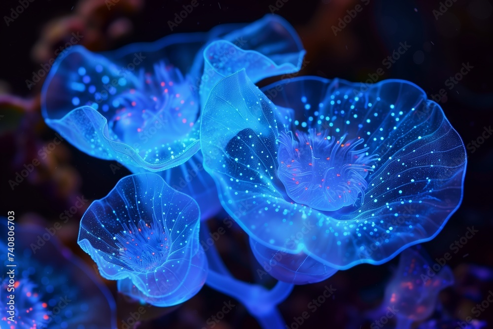 bioluminescent flower at night bioluminescent flower at night