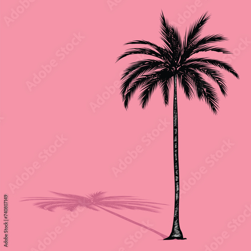 Palm tree coconut Clipart illustration vector design1 photo