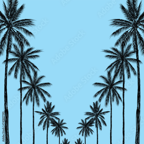 Palm tree coconut Clipart illustration vector design1 © Udom