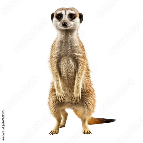 Meerkat isolated on transparent or white background