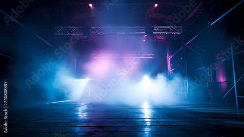 Background lighting, theater stage lighting background, spotlights illuminate the stage for opera performances © ma