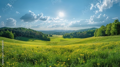 View from the hill in Central Bohemian Uplands the national park Sumava