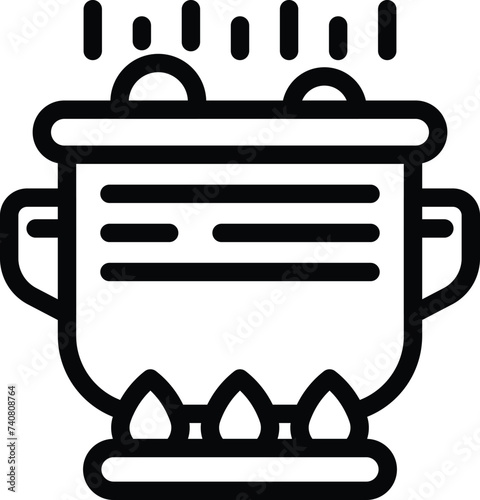 Borsch cooking icon outline vector. Traditional beetroot soup. Homemade vegetable borscht