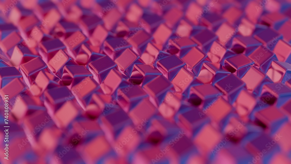 Obraz premium Abstract 3D background composed of cubes, creating a visually striking and geometrically complex landscape...