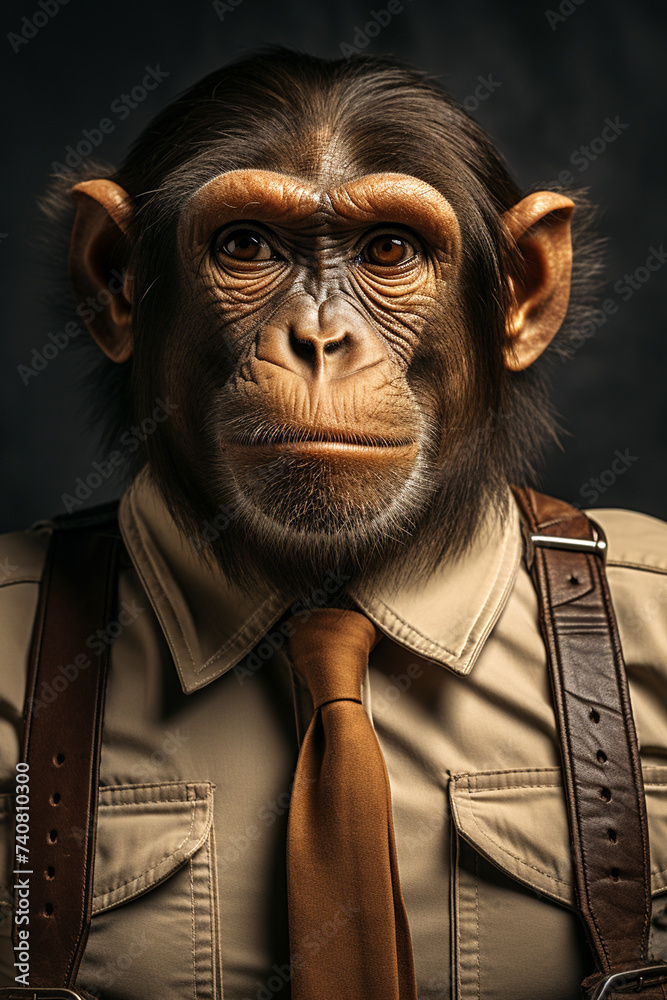 portrait of a wild animal wearing a costume portrait of a wild animal wearing a costume
