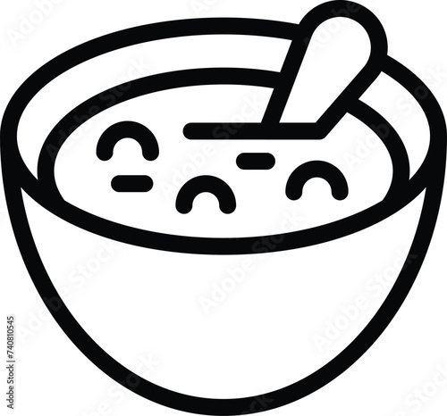 Sour tasting soup icon outline vector. Traditional borsch. Ukrainian food culture