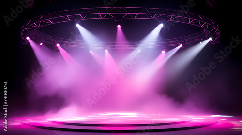 Background lighting, theater stage lighting background, spotlights illuminate the stage for opera performances