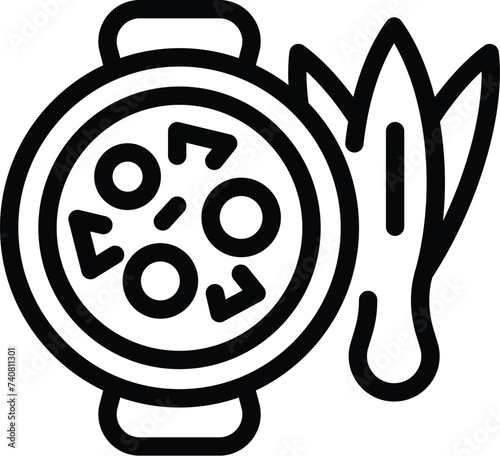 Thick borsch plate icon outline vector. Traditional lunch soup. Ukraine food gastronomy