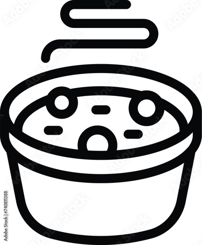 Hot borsch pot icon outline vector. Traditional vegetable borscht recipe. Cooking beetroot soup