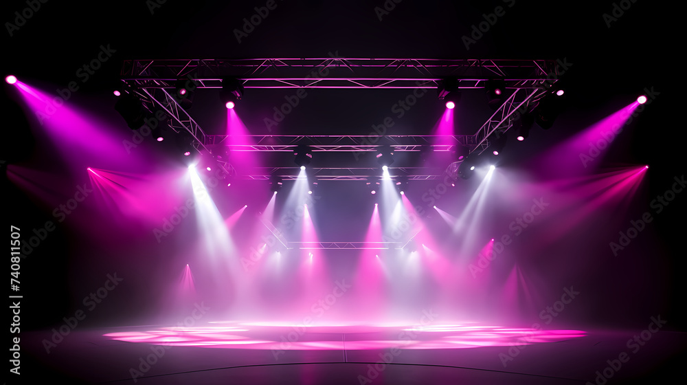 Stage background, modern dance stage lighting background, spotlight illuminates modern dance production stage