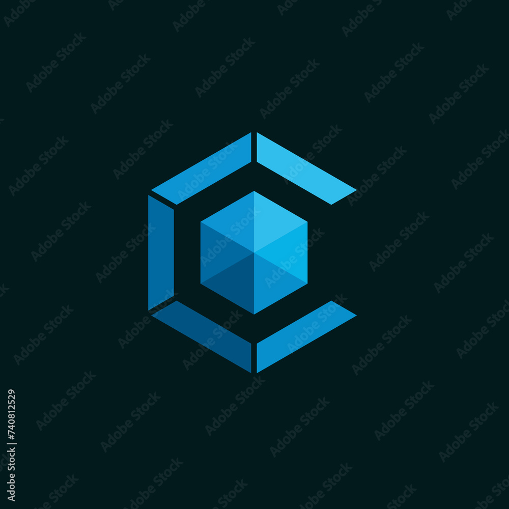 Hexagon Cube Letter C vector logo design template Hexagon Cube Letter C vector logo design template
