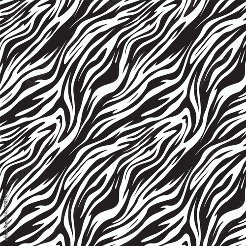 The abstract black and white zebra pattern in the image