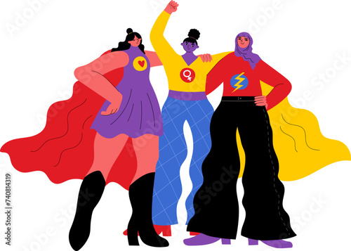 Tree superwomen concept illustration