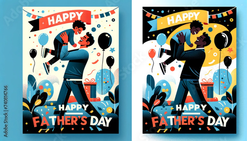 Happy Father's day diverse poster