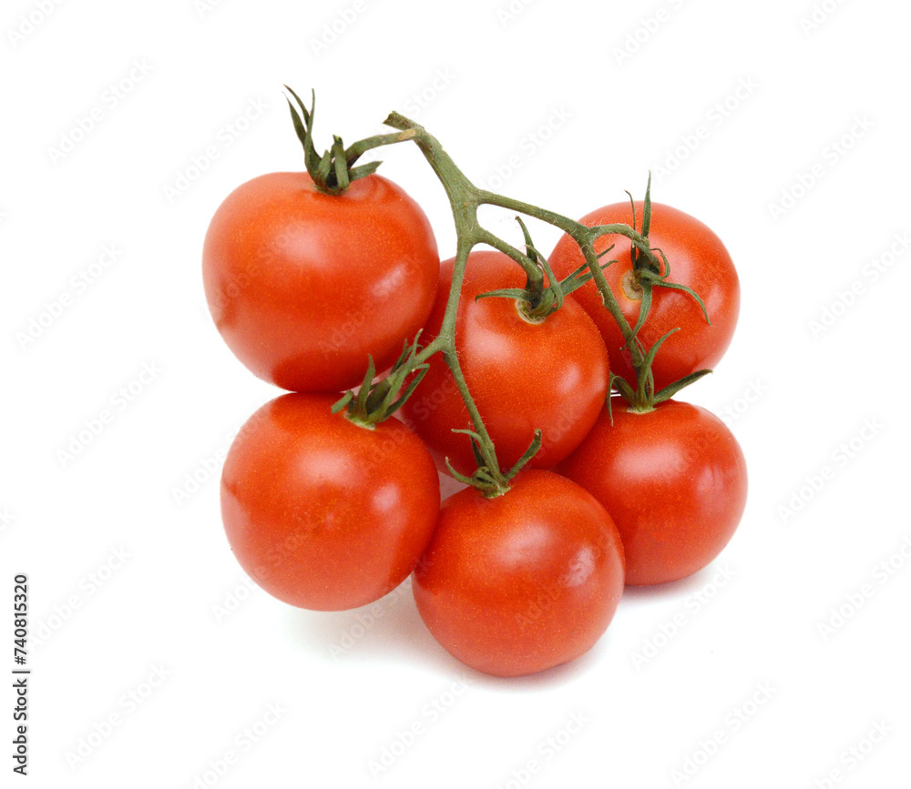 Ripe tomatoes isolated on white background 