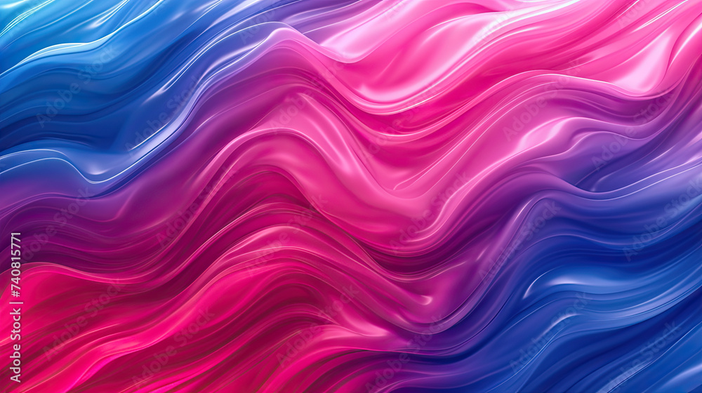 Fototapeta premium blue pink and red wavy curved background