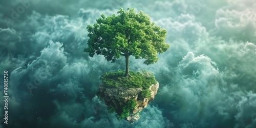 green ecology concept background with tree  photo