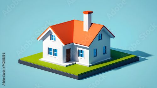 3d small house icon vector clipart isolated black background. small house with a roof and house. montage small house. small house. Small model house. buy and sell a house