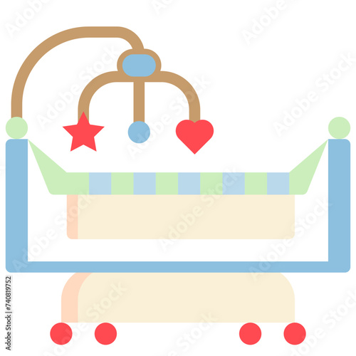 baby crib flat style icons