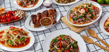 Northeastern Thailand foods,  Many variety various Isaan foods. Isaan cuisine,