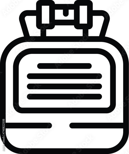 Hermetic bag icon outline vector. Sealed plastic package. Vacuum sealed food pack