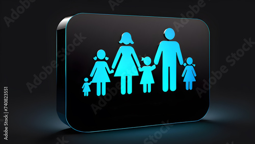 family house symbol. family for family homes icon clipart isolated on a black background. real estate house symbol. house selling, home selling symbol. button, icon