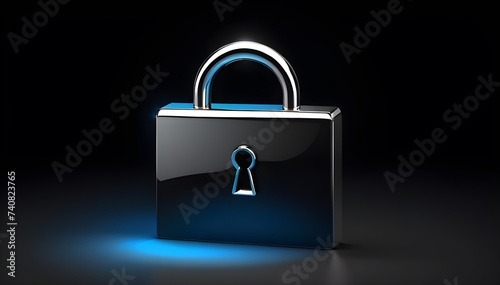 lock symbol icon clipart isolated on a black background. security lock. padlock