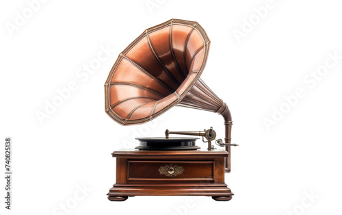 Victorian-Era Gramophone Essence on white background