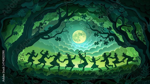 Dancing Leprechauns: Moonlit St. Patrick's Day Joy

