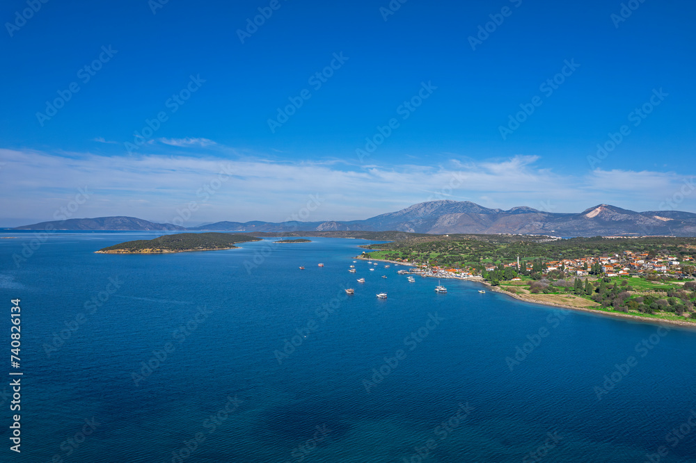 Ildır Beach drone view of Izmir-Çeşme district in Turkey