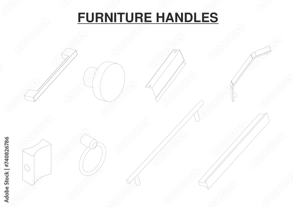 Stylish Furniture Handle SVG File