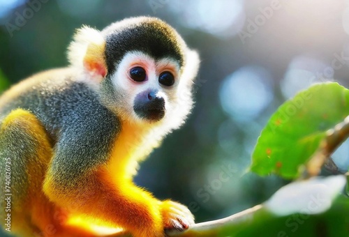 petit singe écureuil dans la nature photo