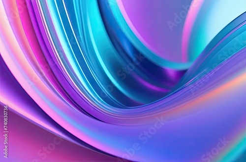 Multicolored abstract 3d background. Technology futuristic background. Trendy holographic colors. Pastel colors.