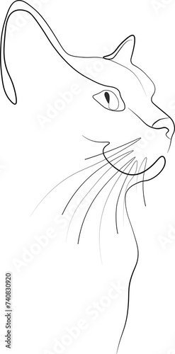 Cat line art design illustration template 