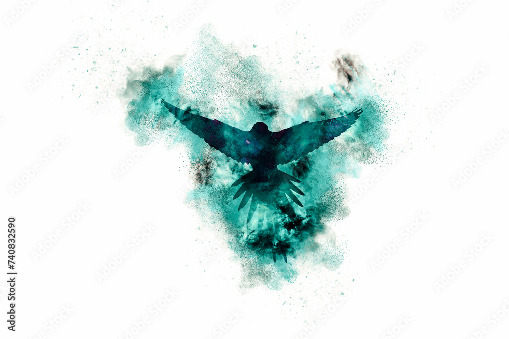 Flying bird. Artistic and abstract image. Flying bird. Artistic and abstract image.