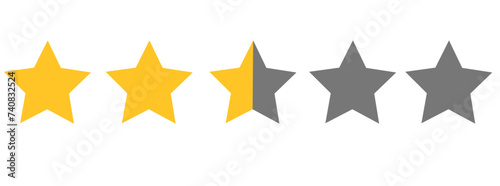 Four and half stars, customer quality symbol, vector product rating review flat icon for hotel, restaurant etc