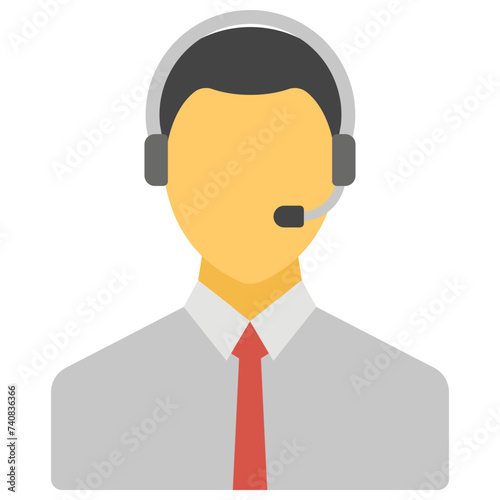 Customer support, help centre flat icon design 