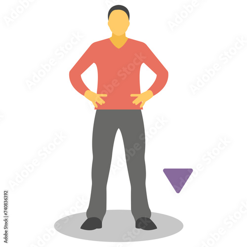 Flat detailed icon of a focus person, target customer 