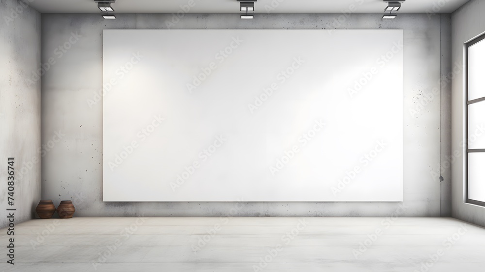 Abstract architecture with blank white wall.