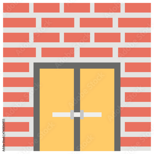 Warehouse flat icon design, storage house 