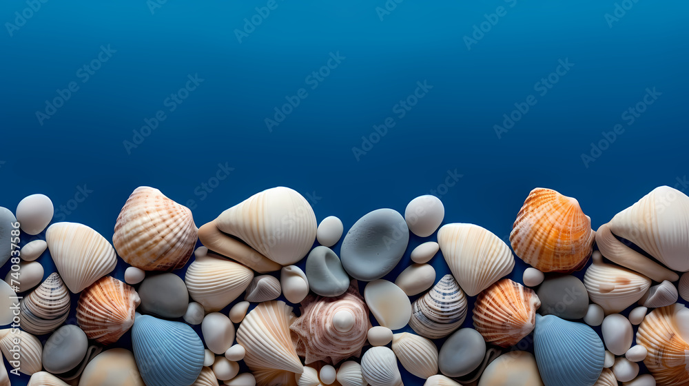 Fototapeta premium Multicolored seashells, full of hidden details