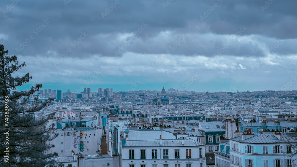 Paris cityscape taken from Montmartre