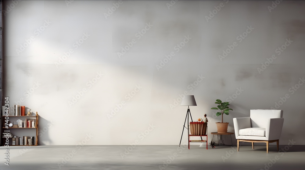 Obraz premium Abstract architecture with blank white wall.