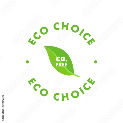 Eco choice icon. vector sticker or label. Friendly ecology