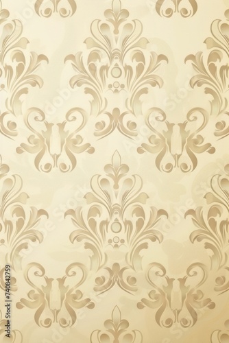 Ivory wallpaper with damask pattern
